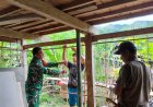 Bakti TNI untuk Rakyat, Babinsa Koramil 1401-02/Pamboang Pimpin Gotong Royong Perbaikan Rumah Warga